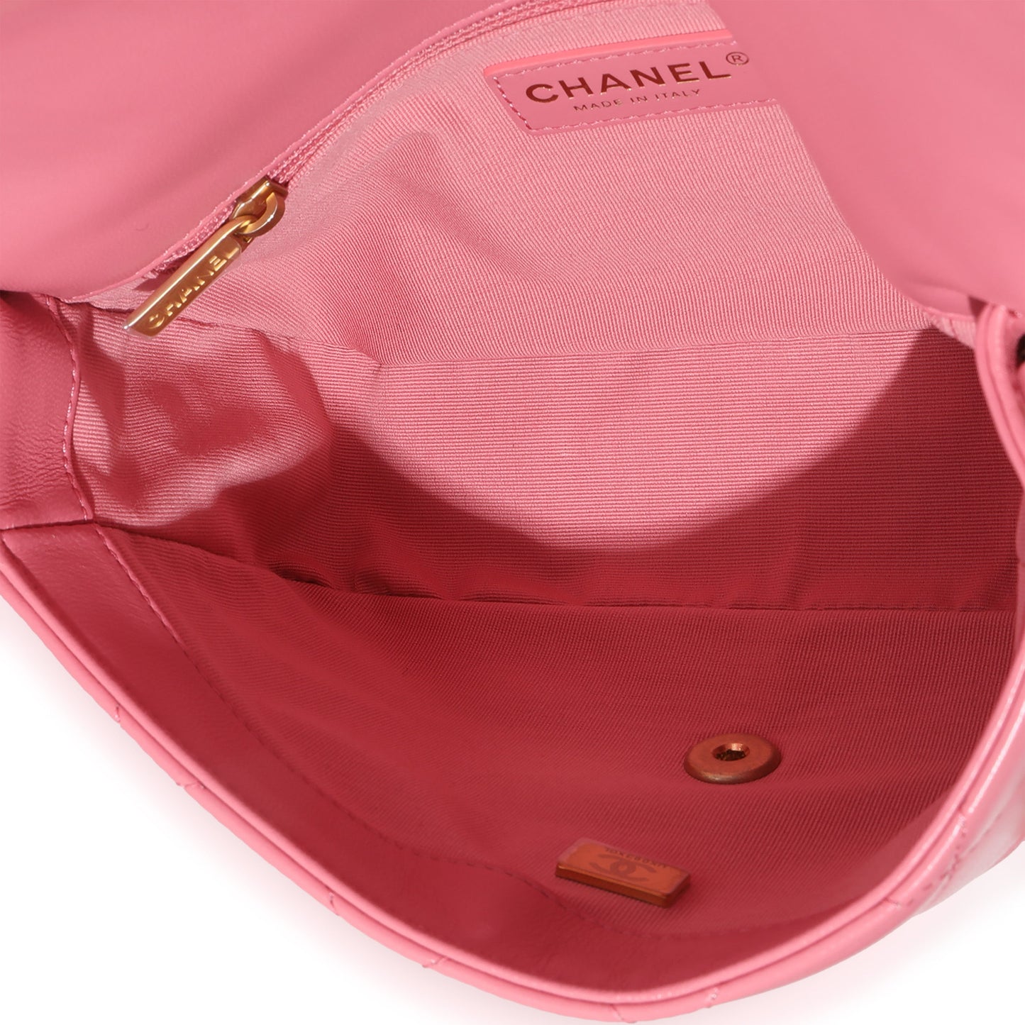 Pink Quilted Calfskin Chain Around Mini Square Flap Bag