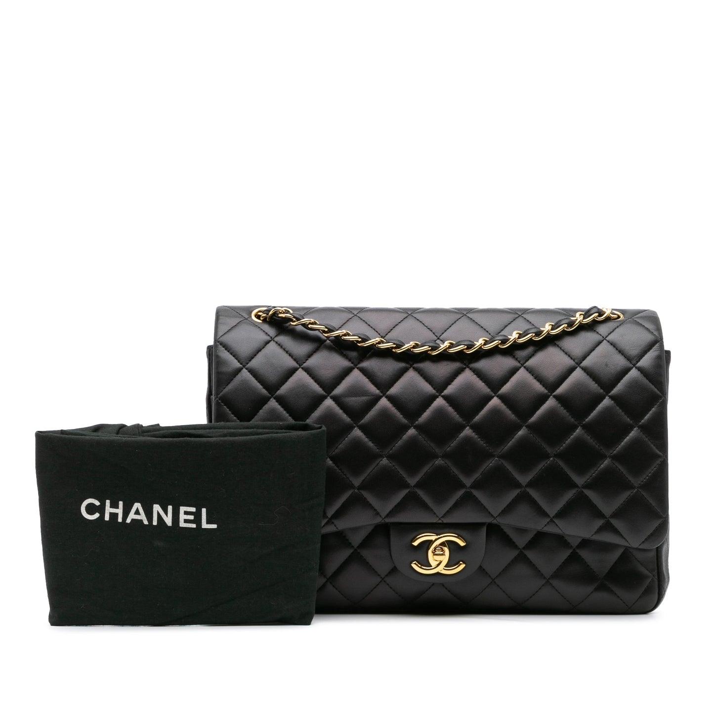 Chanel Maxi Classic Lambskin Double Flap Black