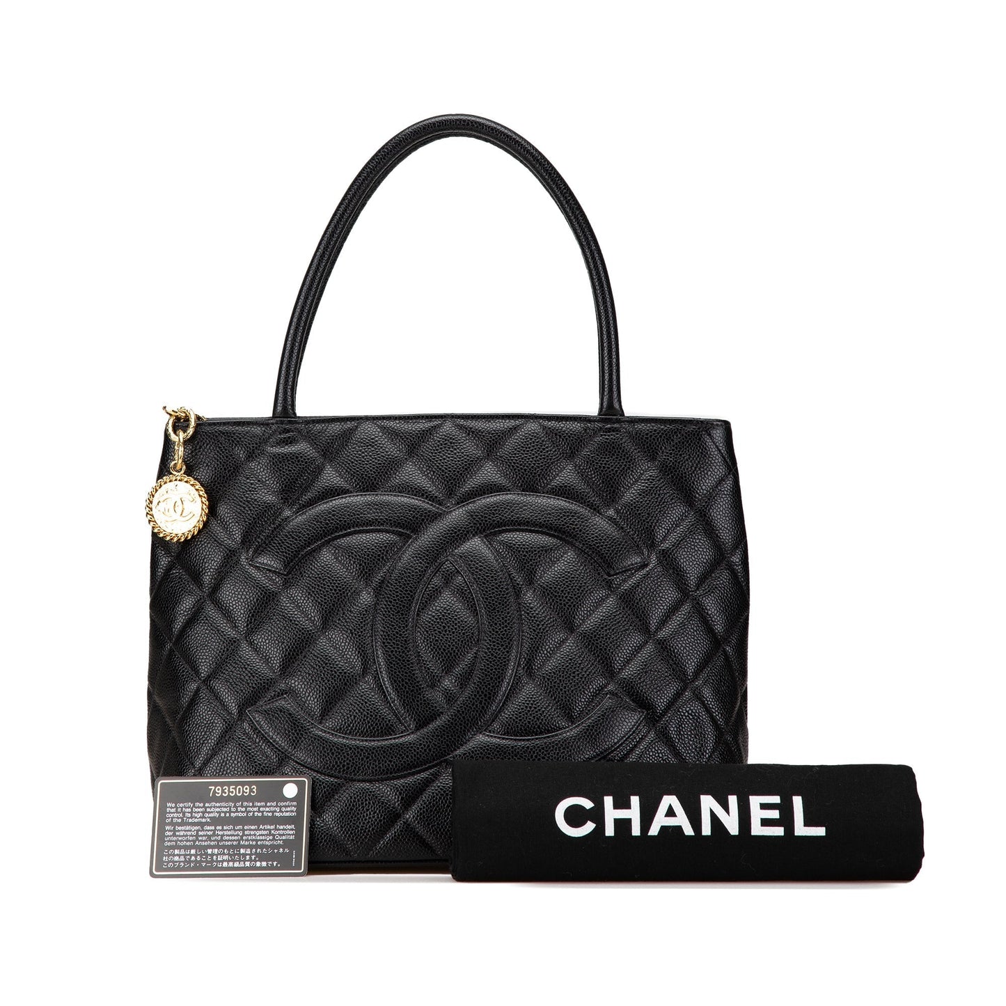 Chanel Caviar Medallion Tote Black