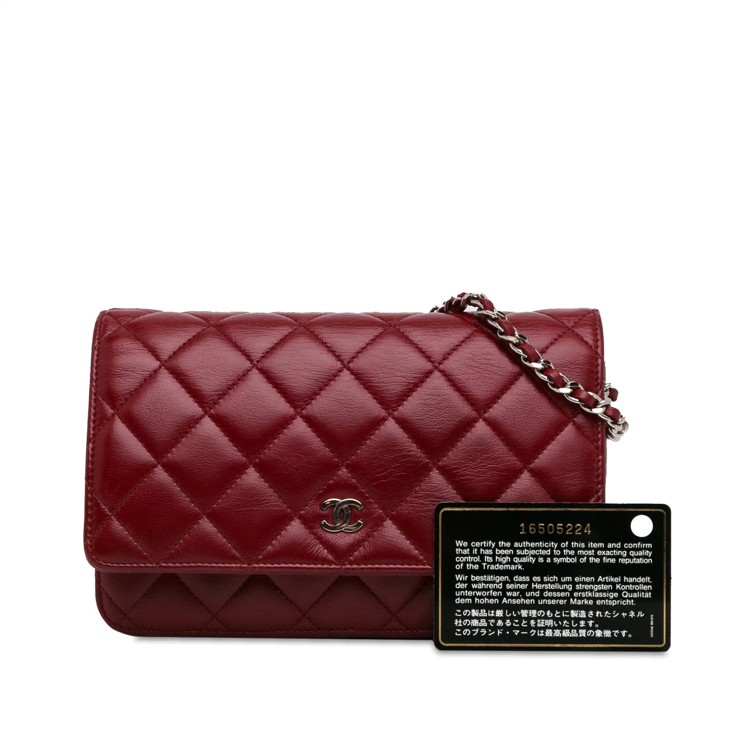 Chanel Classic Lambskin Wallet on Chain Red