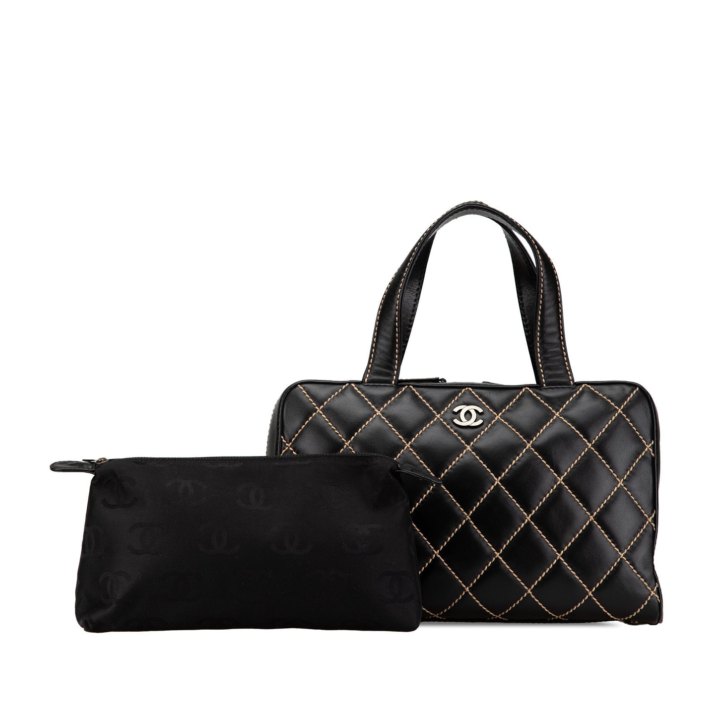Chanel CC Wild Stitch Lambskin Handbag Black