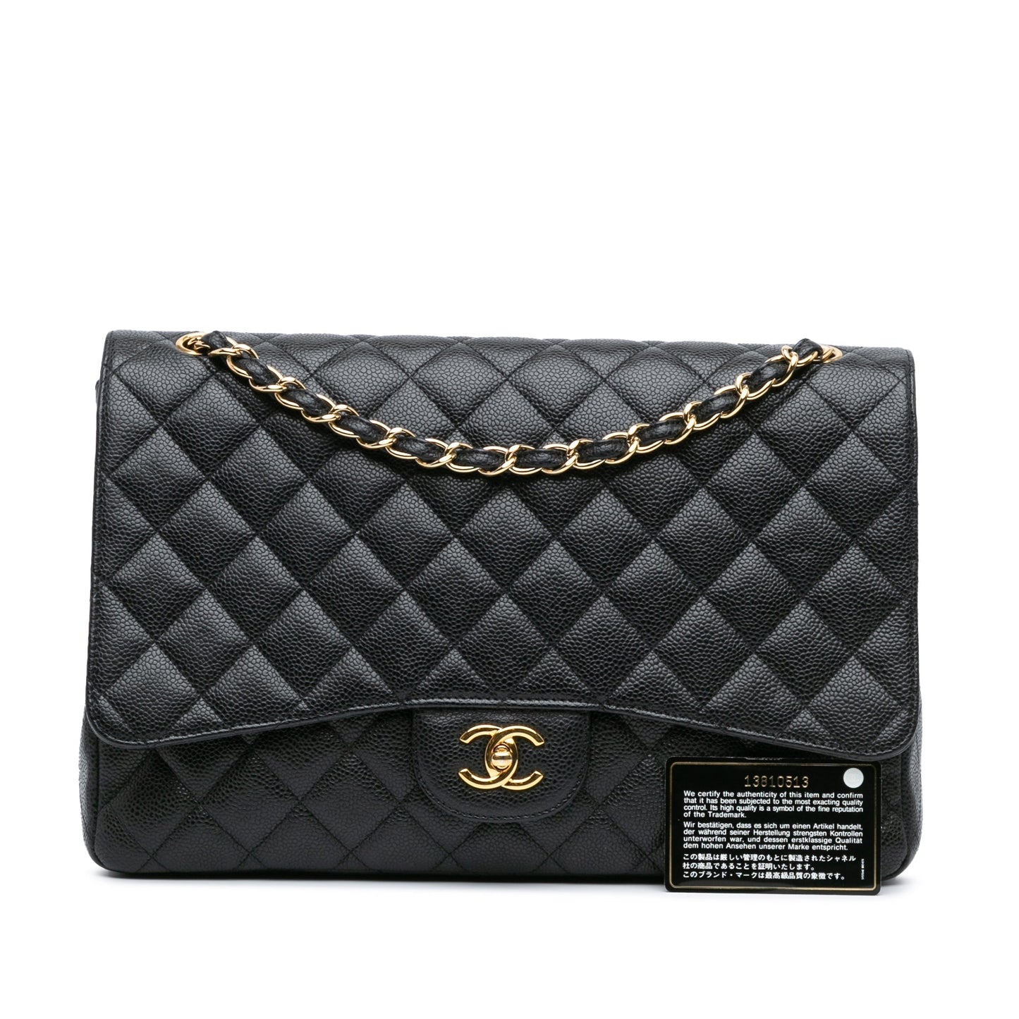 Chanel Maxi Classic Caviar Single Flap Black