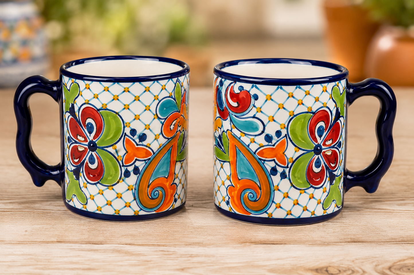 Handcrafted Talavera Ceramic Coffee Mug – Colorful Mexican Pottery Cup