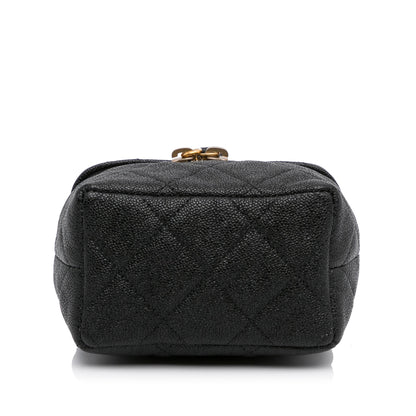 Chanel Micro Caviar Vanity Case with Chain Black