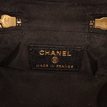 Chanel Micro Caviar Vanity Case with Chain Black
