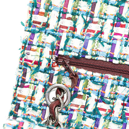 Chanel Medium Classic Multicolor Tweed Double Flap Multi
