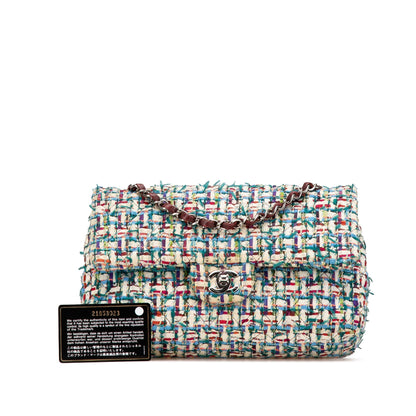 Chanel Medium Classic Multicolor Tweed Double Flap Multi