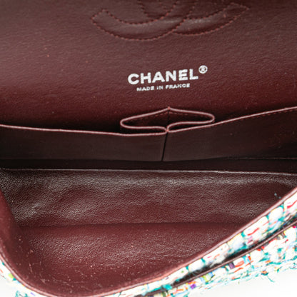 Chanel Medium Classic Multicolor Tweed Double Flap Multi
