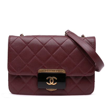 Chanel Mini Lambskin Beauty Lock Flap Red
