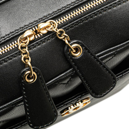Chanel CC Chevron Lambskin Camera Shoulder Bag Black
