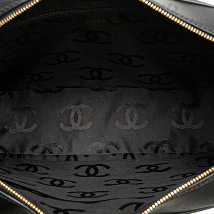 Chanel CC Chevron Lambskin Camera Shoulder Bag Black