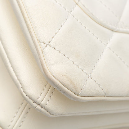 Chanel Medium Quilted Lambskin 3 Accordion Flap White