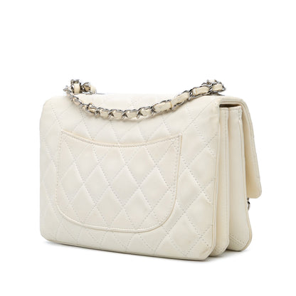 Chanel Medium Quilted Lambskin 3 Accordion Flap White