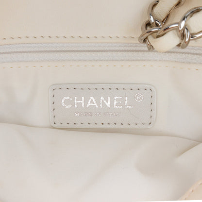 Chanel Medium Quilted Lambskin 3 Accordion Flap White
