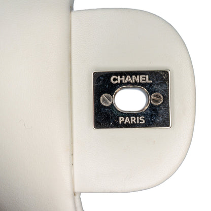 Chanel Medium Quilted Lambskin 3 Accordion Flap White