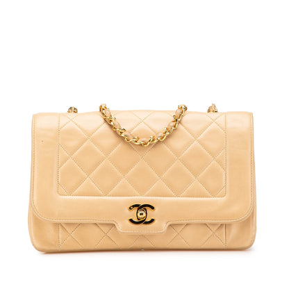 Chanel Medium Lambskin Diana Full Flap Brown