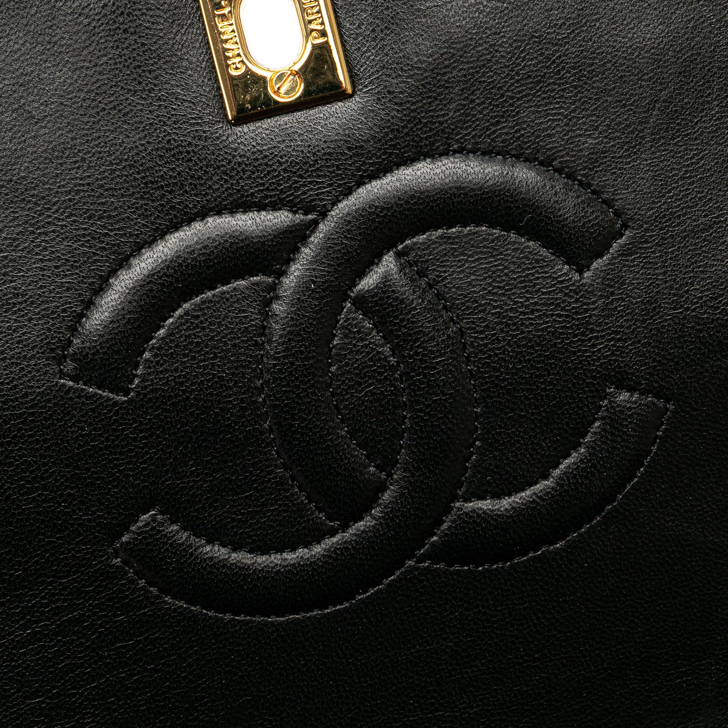 Chanel CC Quilted Lambskin Full Flap Black
