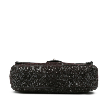Chanel Jumbo Sequined Lambskin Moonlight On Water Flap Black