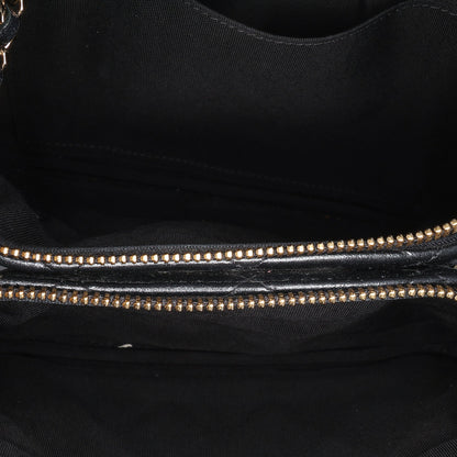 Chanel Quilted Lambskin Double Case with Chain Black