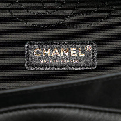 Chanel Medium Classic Bicolor Caviar Double Flap Silver