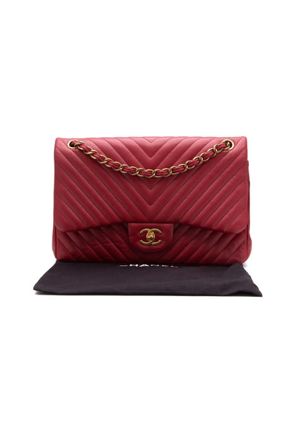 Chevron Jumbo Double Flap Bag