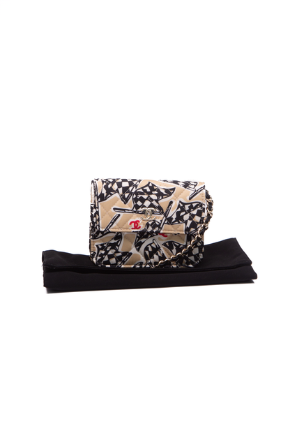 Checkered Flag CC Mini Wallet on Chain Bag