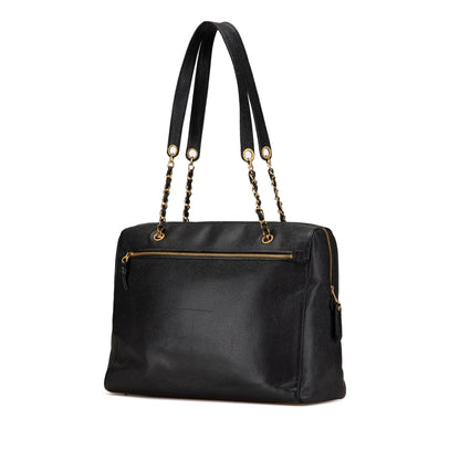 Chanel Caviar CC Shoulder Bag Black