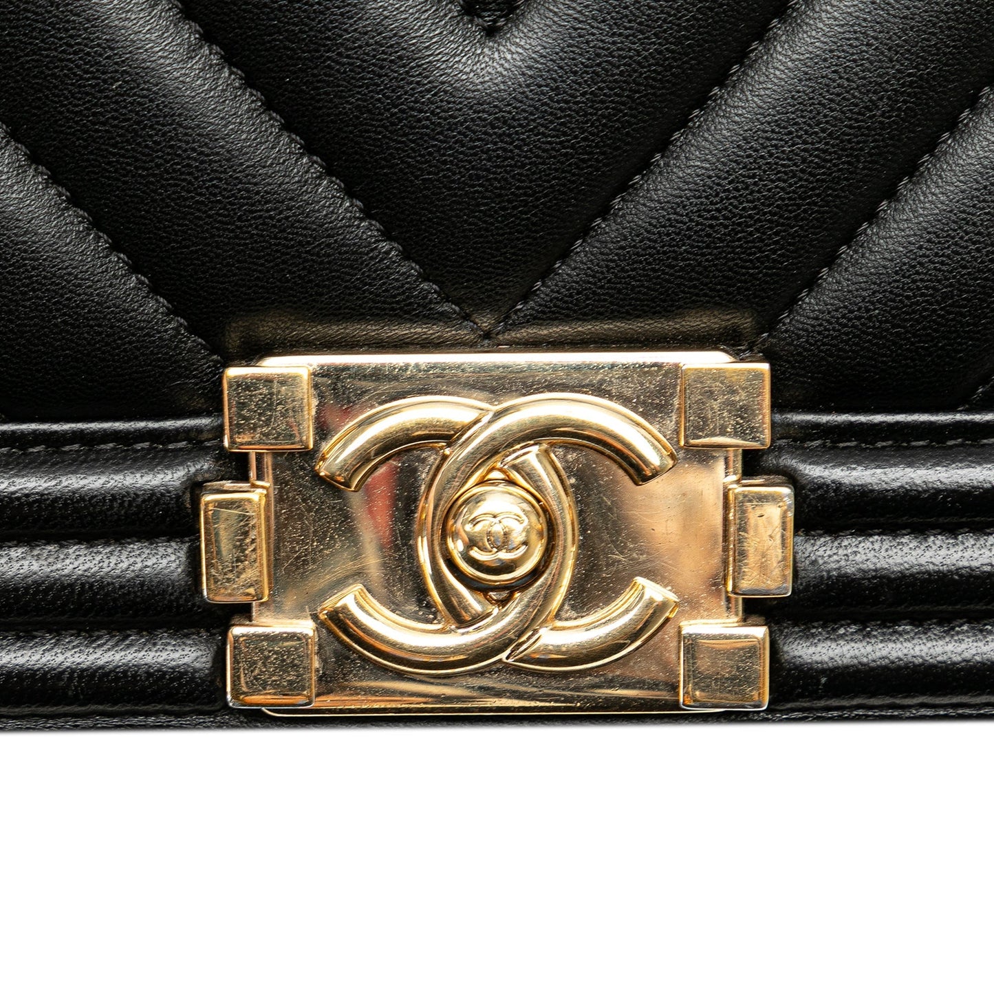 Chanel Medium Chevron Lambskin Boy Flap Black