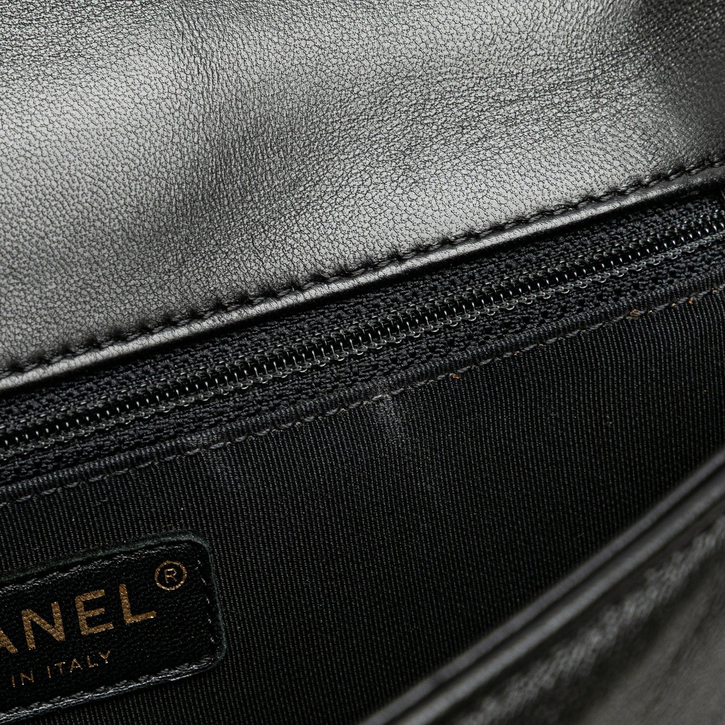 Chanel New Medium Chevron Lambskin Boy Flap Black