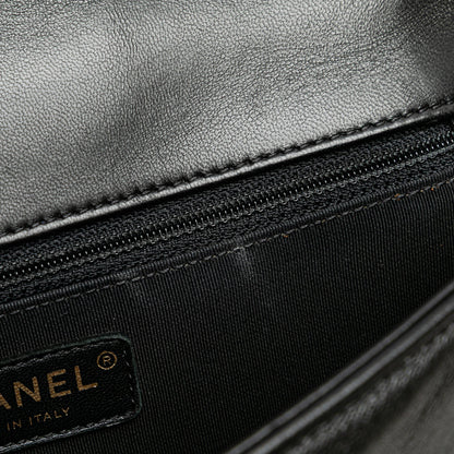 Chanel New Medium Chevron Lambskin Boy Flap Black