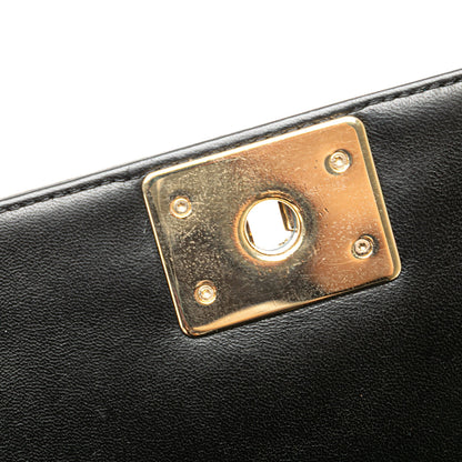 Chanel New Medium Chevron Lambskin Boy Flap Black