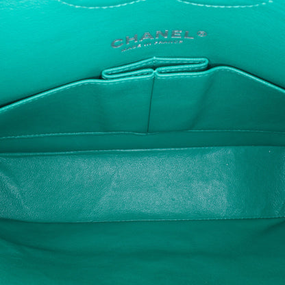 Chanel Medium Classic Jersey Double Flap Green