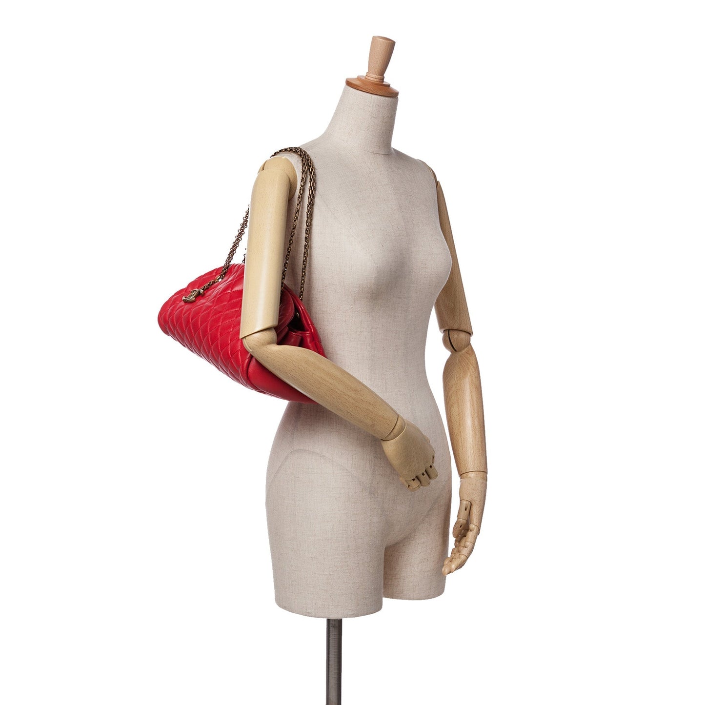 Chanel Medium Lambskin Mademoiselle Bowling Bag Red