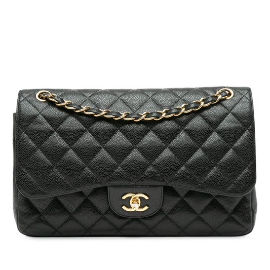 Chanel Jumbo Classic Caviar Double Flap Black