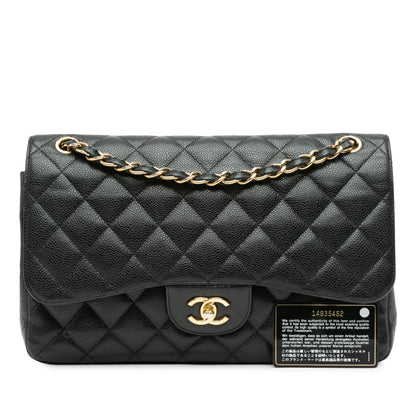 Chanel Jumbo Classic Caviar Double Flap Black