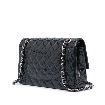 Chanel Medium Classic Patent Double Flap Blue