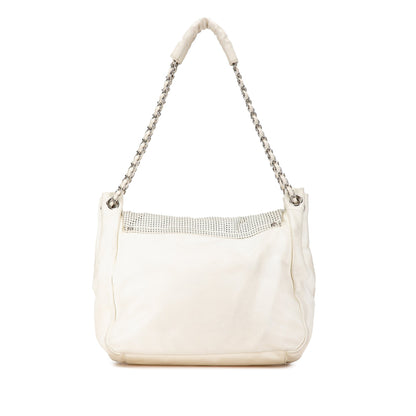 Chanel Caviar Perforated Hollywood Accordion Flap White
