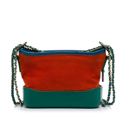 Chanel Small Suede Gabrielle Crossbody Orange