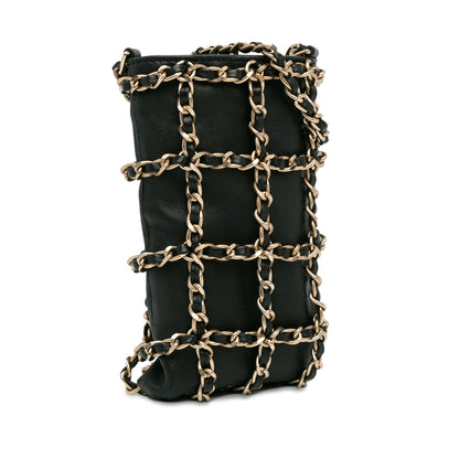 Chanel Lambskin Tech Me Out Clutch With Chain Black