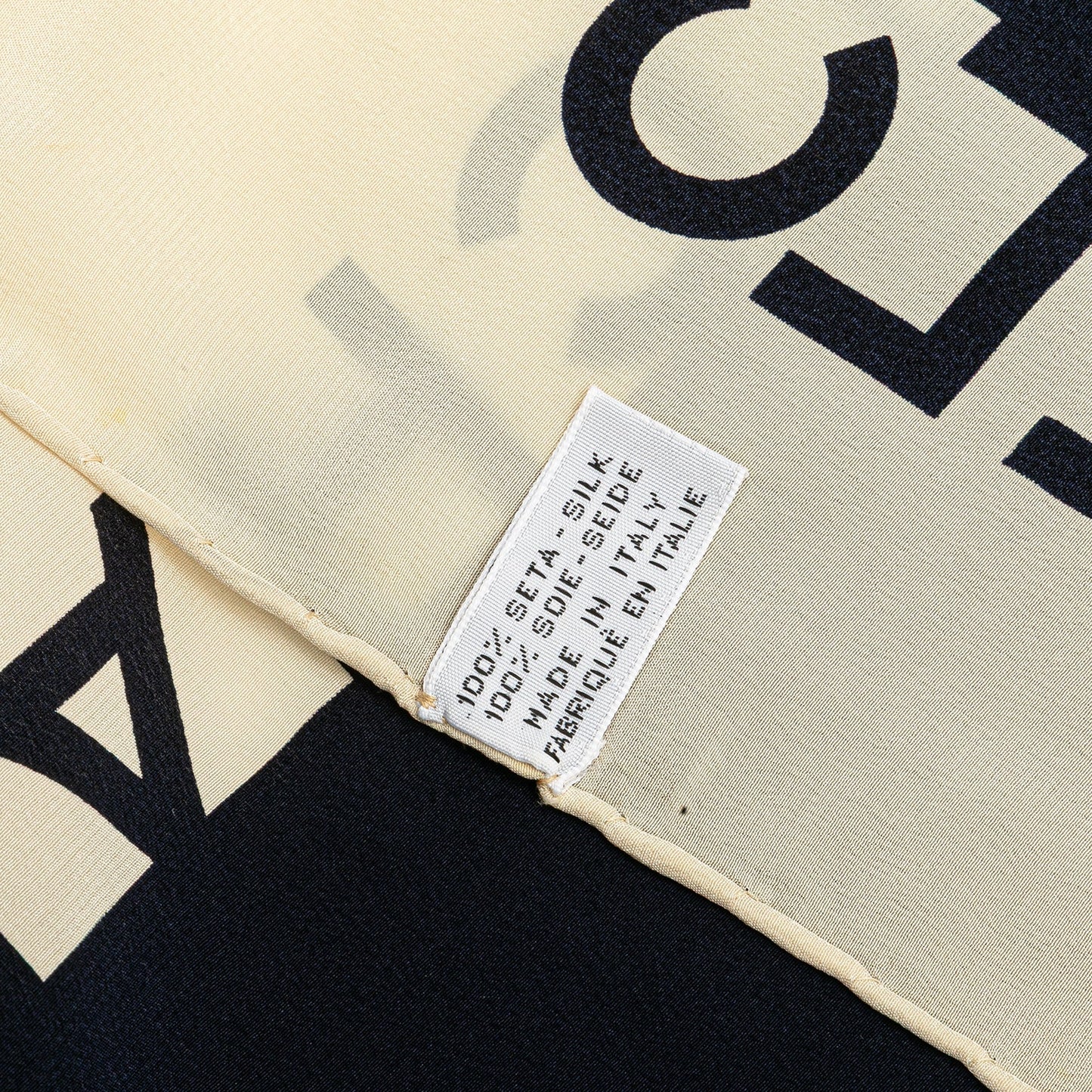 Chanel Coco Portrait Silk Scarf Black