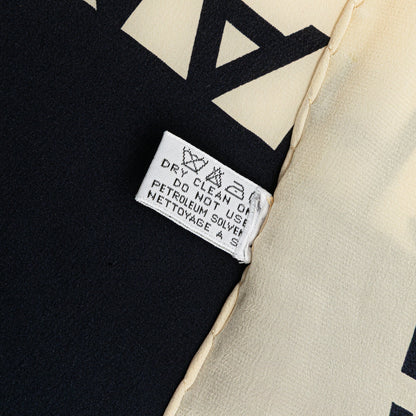 Chanel Coco Portrait Silk Scarf Black