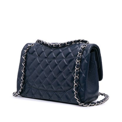 Chanel Jumbo Classic Caviar Double Flap Blue