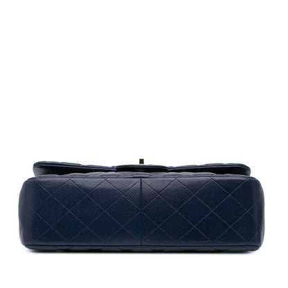 Chanel Jumbo Classic Caviar Double Flap Blue