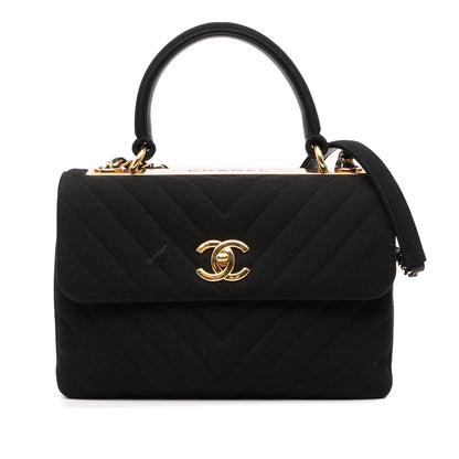 Chanel Small Chevron Jersey Trendy CC Flap Black