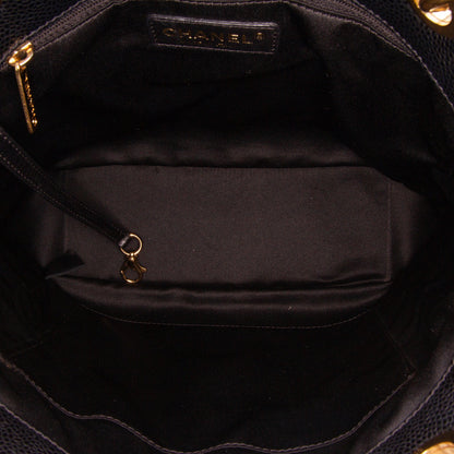 Chanel Petite Caviar Shopping Tote Black