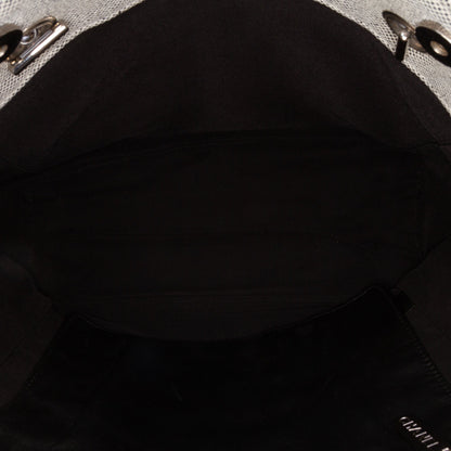 Chanel CC Camellia No. 5 Choco Bar Canvas Tote Gray