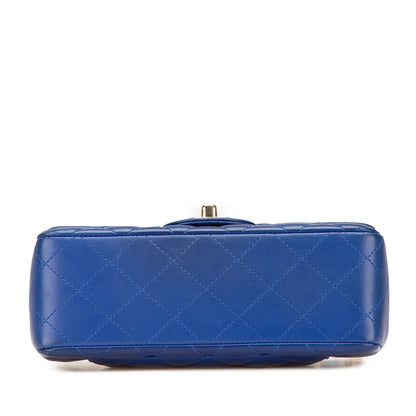 Chanel Mini Rectangular Classic Lambskin Single Flap Blue