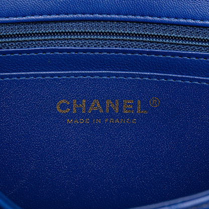 Chanel Mini Rectangular Classic Lambskin Single Flap Blue