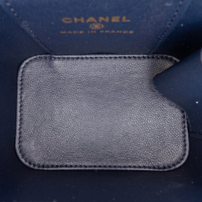 Chanel Small Lambskin Top Handle Vanity Bag Blue