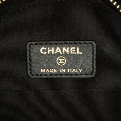 Chanel Velvet Pearl Sequin Round Crossbody Black